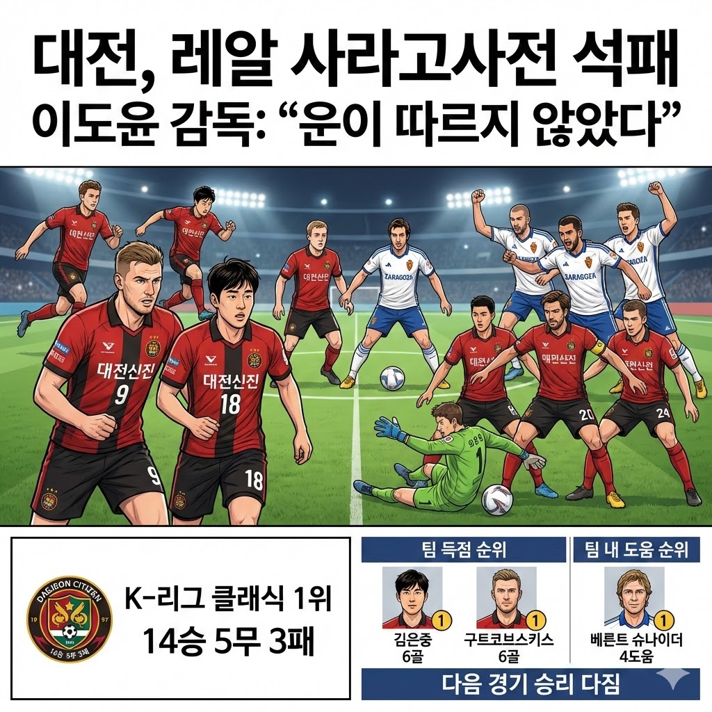 대전 감독[레알 격돌 후] ";졌지만, 희망 봤다